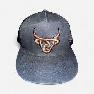 Black and Brown Lost Calf Bull Logo Mesh Trucker hat